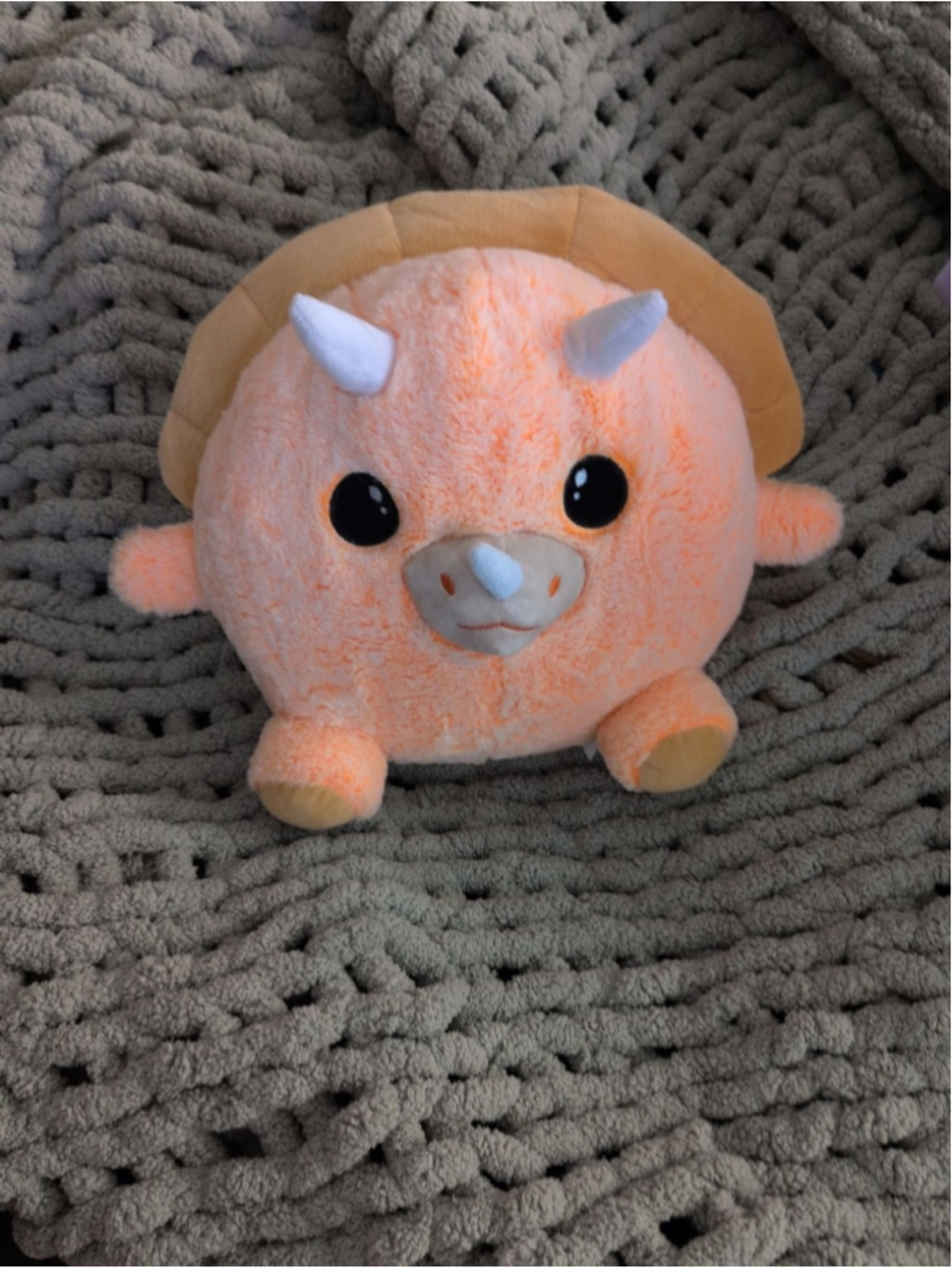 Fiesta Cutie Beans Orange Triceratops Plush Dinosaur